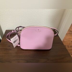 Kate Spade Kali small dome crossbody purse pink quartz purple saffiano leather